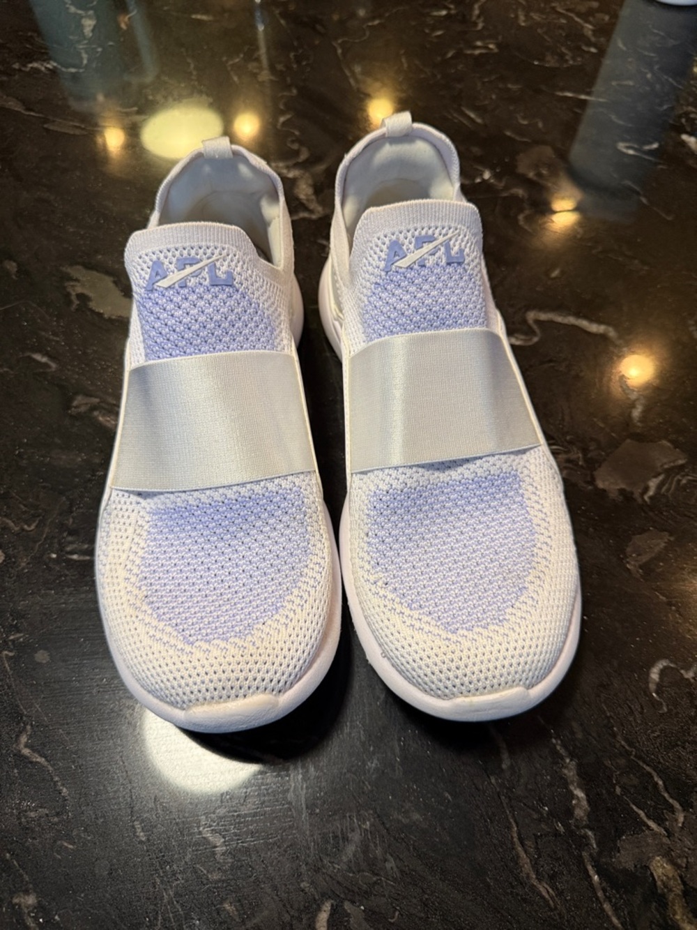 APL Slip-On Knit Sneakers in Light blue/purple and White